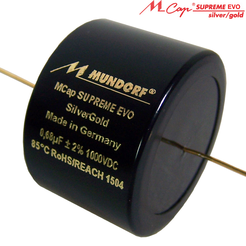 Mundorf M-Cap SUPREME EVO Silver/Gold 1000 VDC 0,001 uF - 1500 VDC
