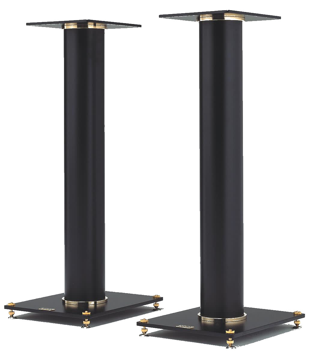 Music Tools ENTASIS Round Tube Speaker-Stands, black 62cm black/gold